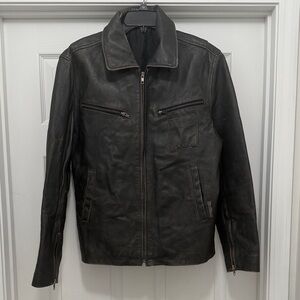 Y2K Bullhead Men's Dark Leather Jacket size M